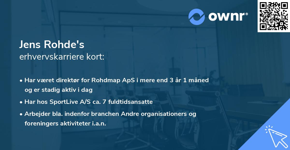 Jens Rohde's erhvervskarriere kort