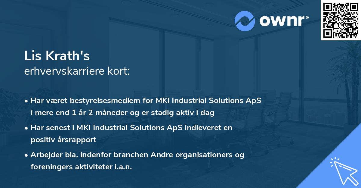 Lis Krath's erhvervskarriere kort