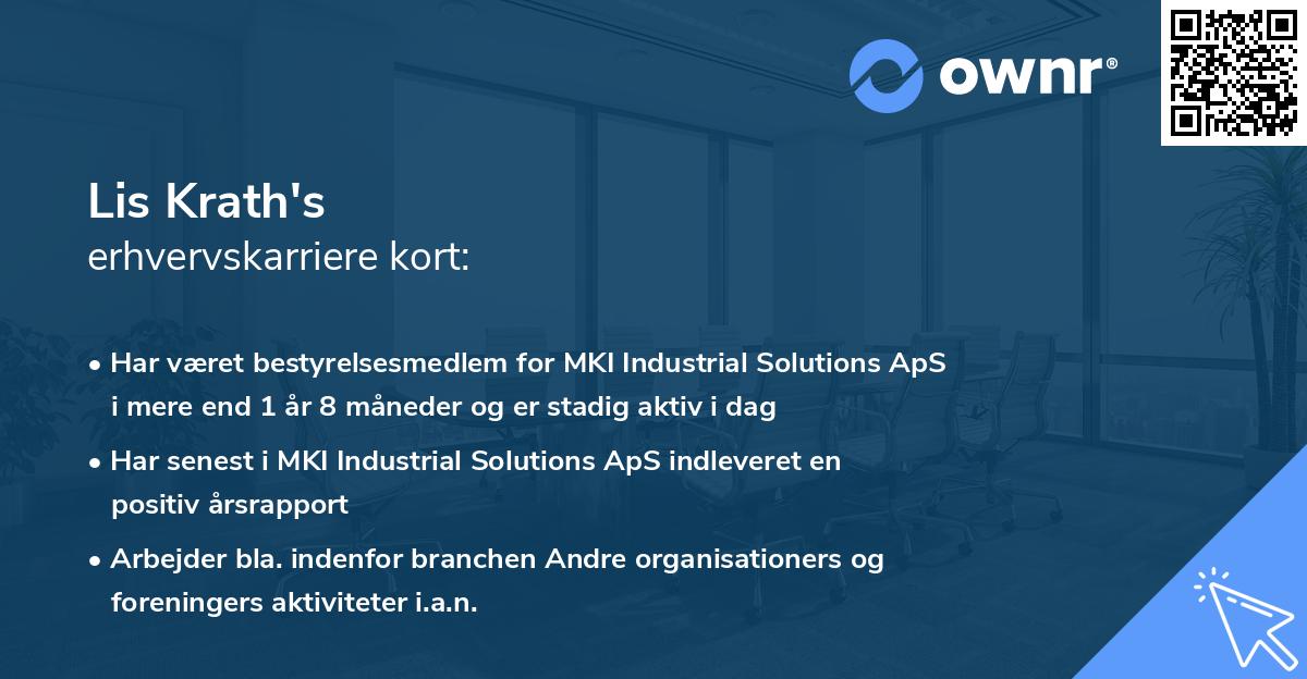 Lis Krath's erhvervskarriere kort