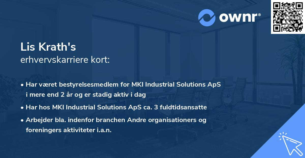 Lis Krath's erhvervskarriere kort