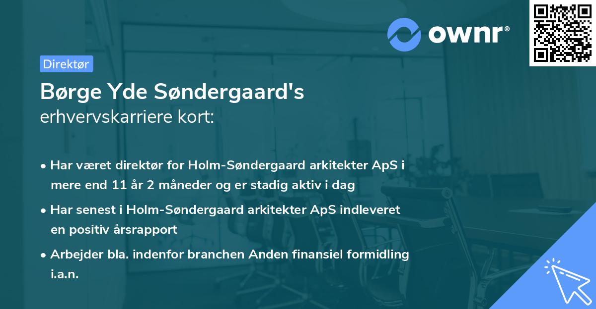 Børge Yde Søndergaard's erhvervskarriere kort