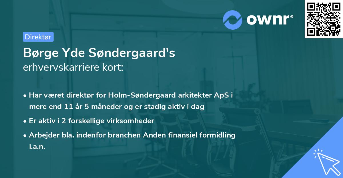 Børge Yde Søndergaard's erhvervskarriere kort
