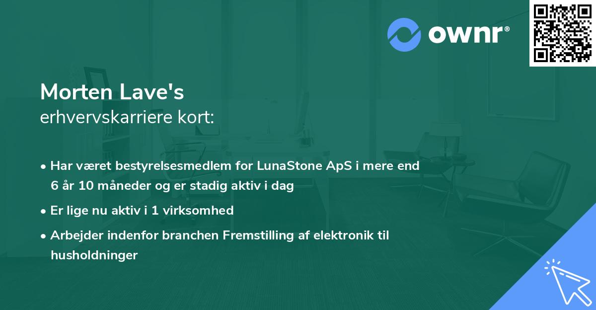 Morten Lave's erhvervskarriere kort