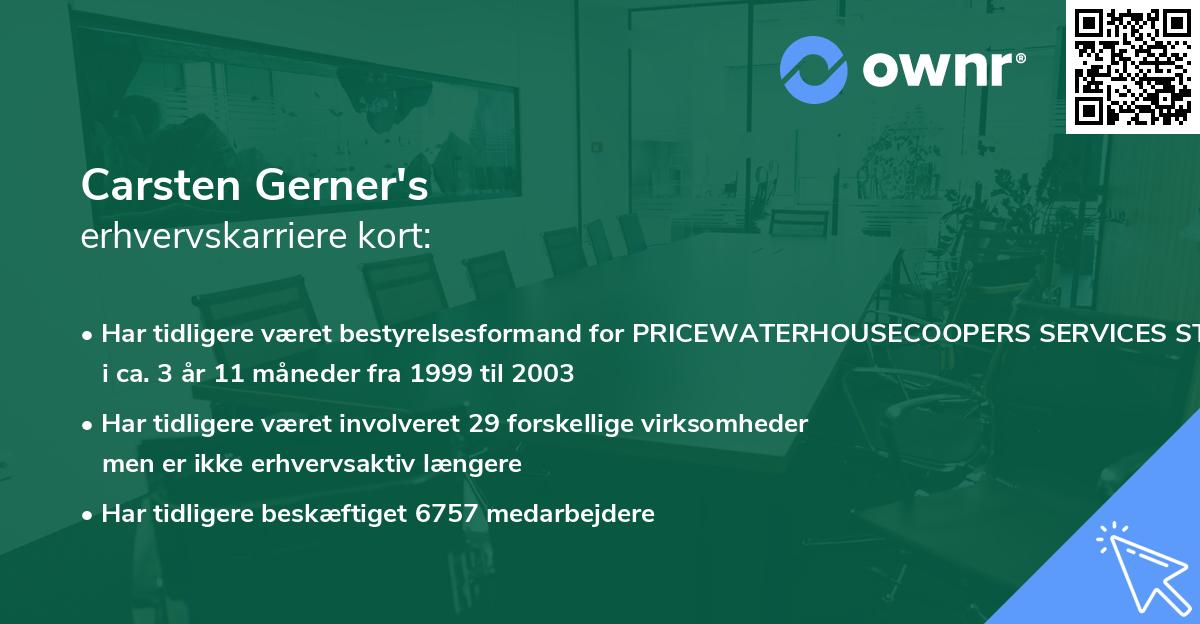 Carsten Gerner's erhvervskarriere kort