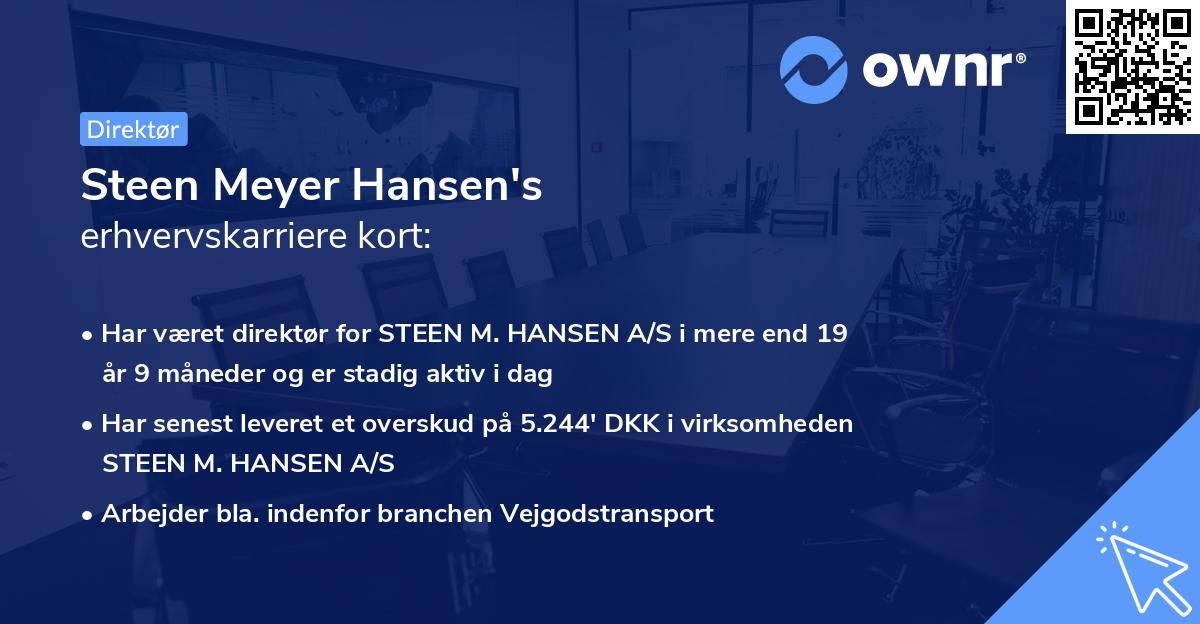 Steen Meyer Hansen's erhvervskarriere kort
