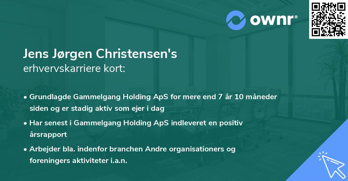 Jens Jørgen Christensen's erhvervskarriere kort