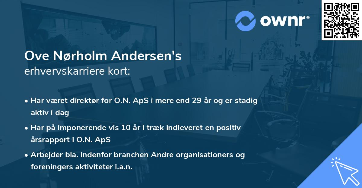 Ove Nørholm Andersen's erhvervskarriere kort