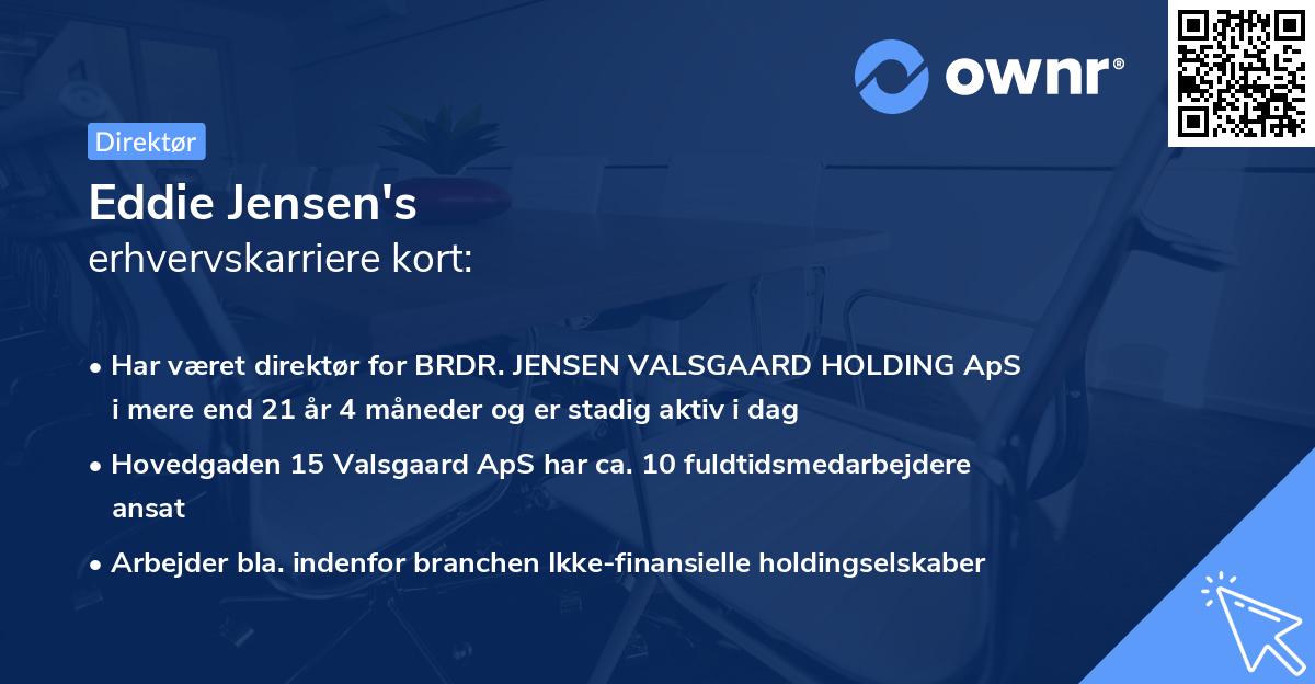 Eddie Jensen's erhvervskarriere kort