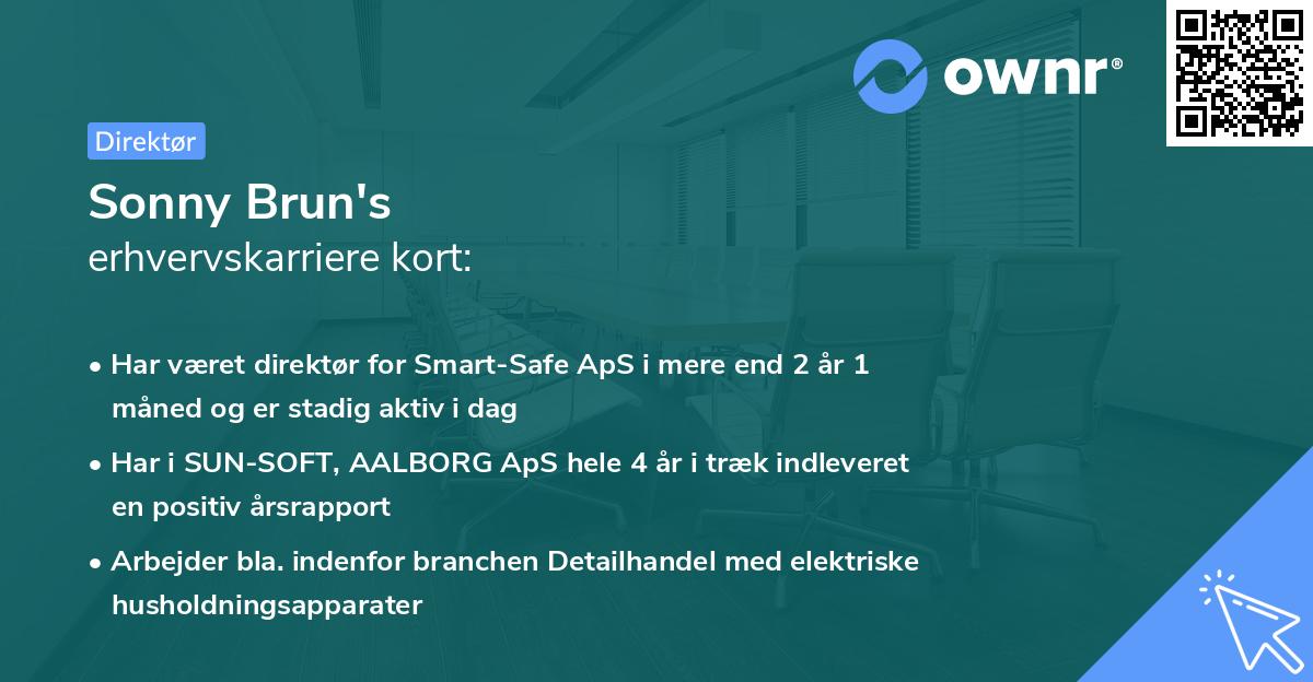 Sonny Brun's erhvervskarriere kort