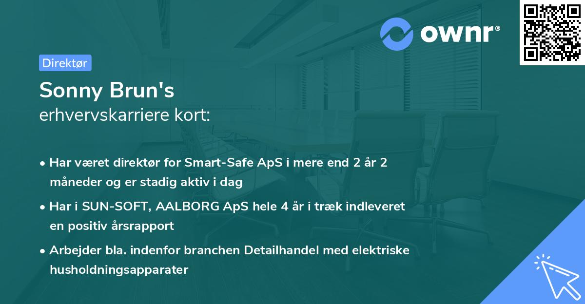 Sonny Brun's erhvervskarriere kort