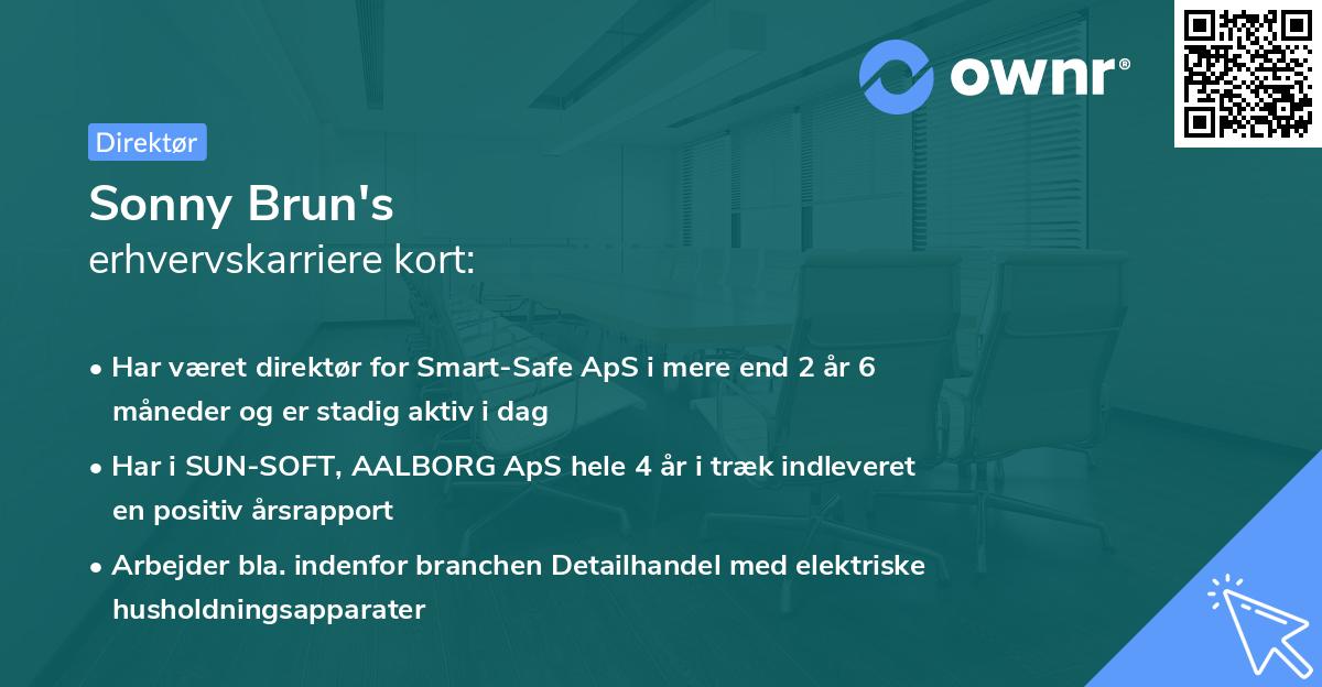 Sonny Brun's erhvervskarriere kort