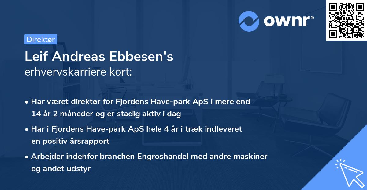 Leif Andreas Ebbesen's erhvervskarriere kort