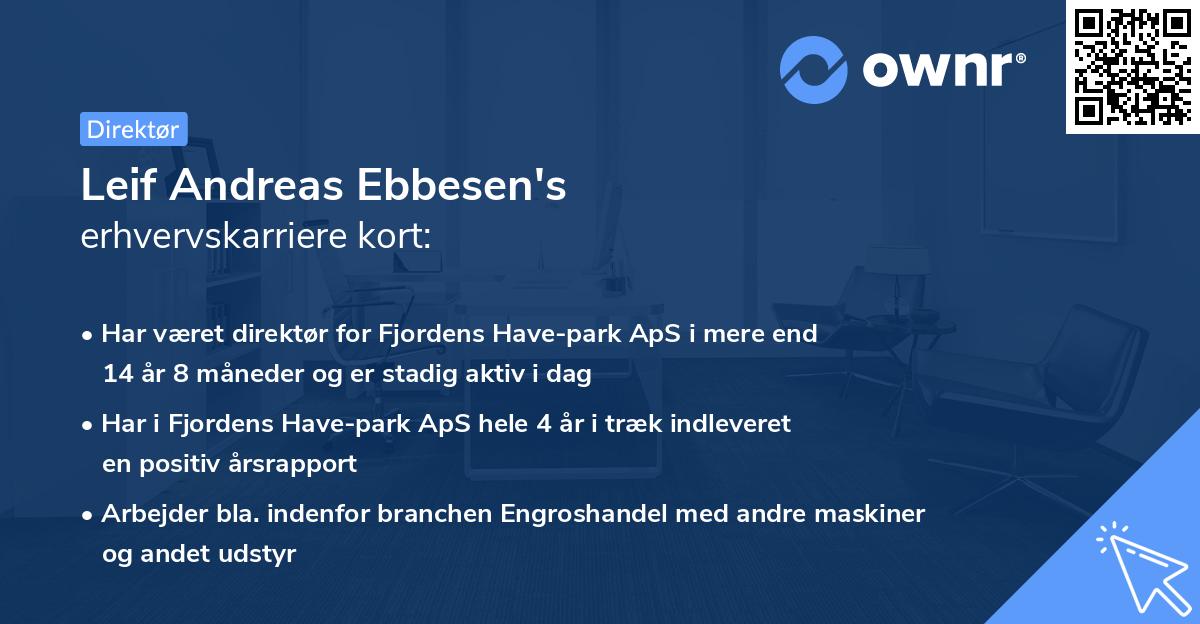 Leif Andreas Ebbesen's erhvervskarriere kort