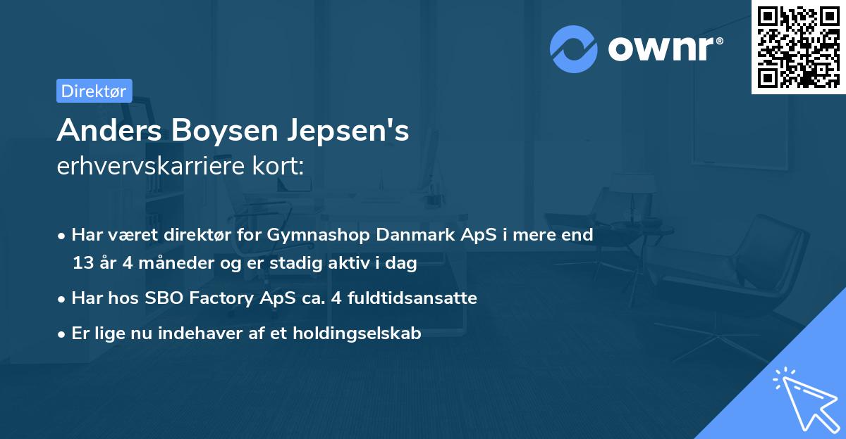 Anders Boysen Jepsen's erhvervskarriere kort