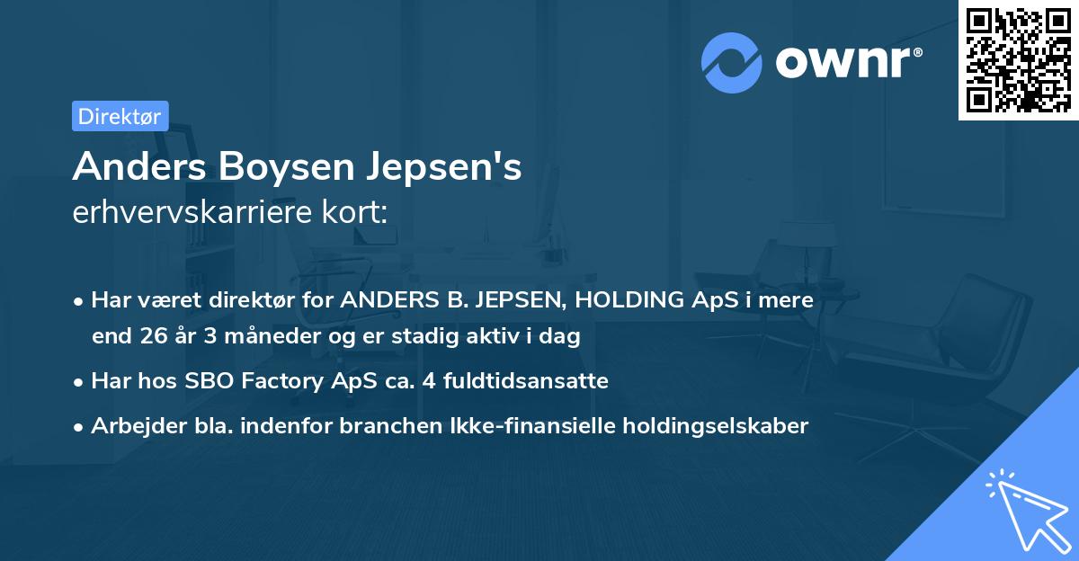 Anders Boysen Jepsen's erhvervskarriere kort