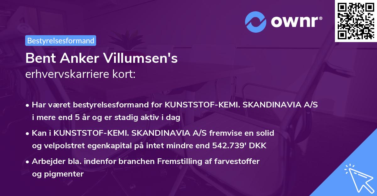 Bent Anker Villumsen's erhvervskarriere kort