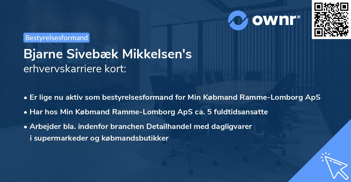 Bjarne Sivebæk Mikkelsen's erhvervskarriere kort
