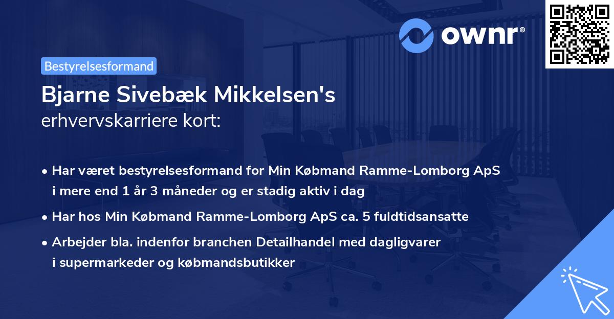 Bjarne Sivebæk Mikkelsen's erhvervskarriere kort