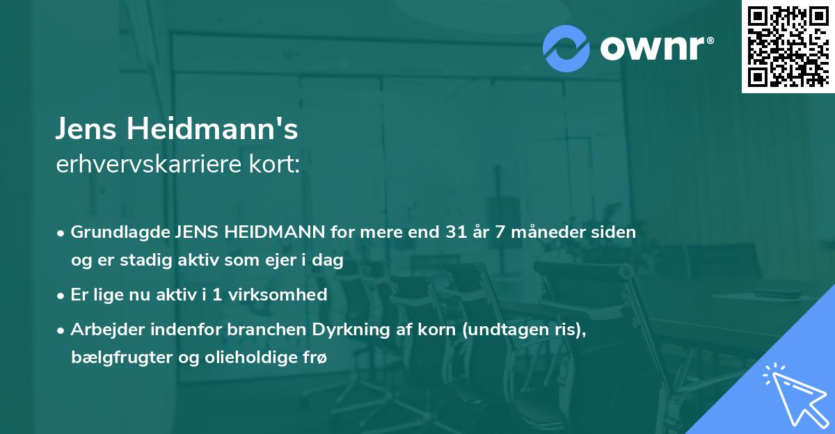Jens Heidmann's erhvervskarriere kort