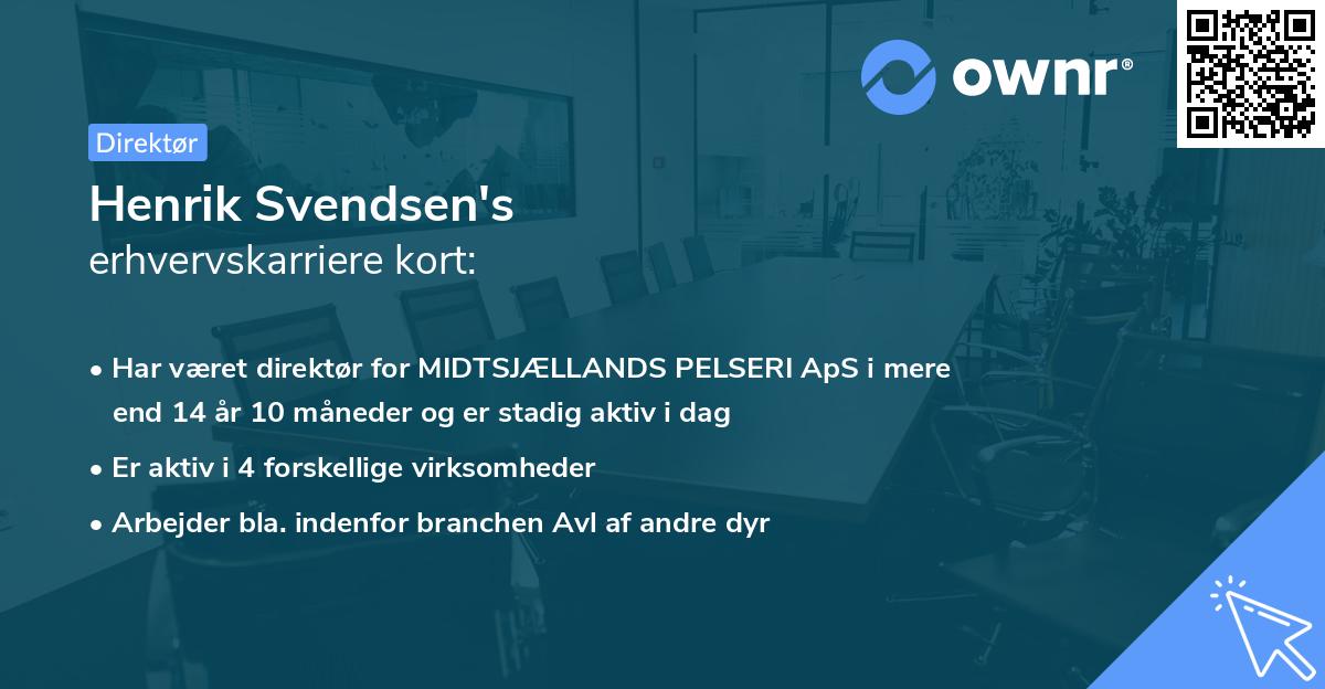 Henrik Svendsen's erhvervskarriere kort
