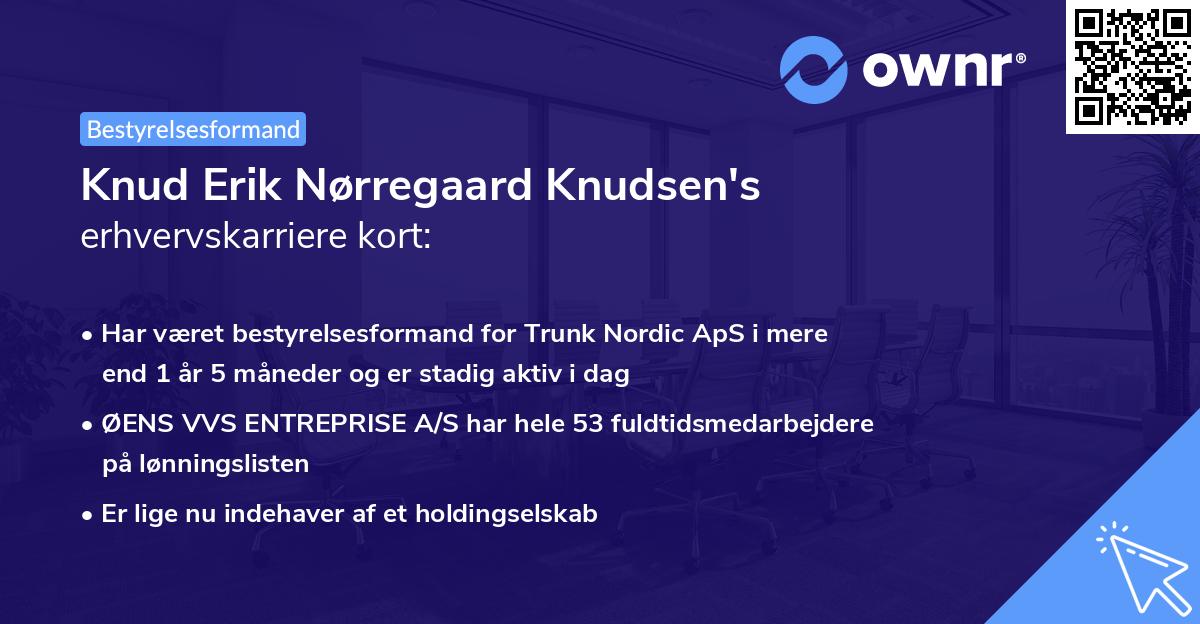 Knud Erik Nørregaard Knudsen's erhvervskarriere kort