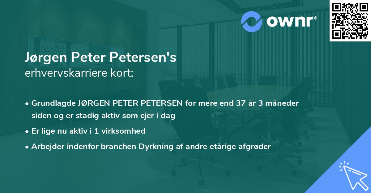 Jørgen Peter Petersen's erhvervskarriere kort