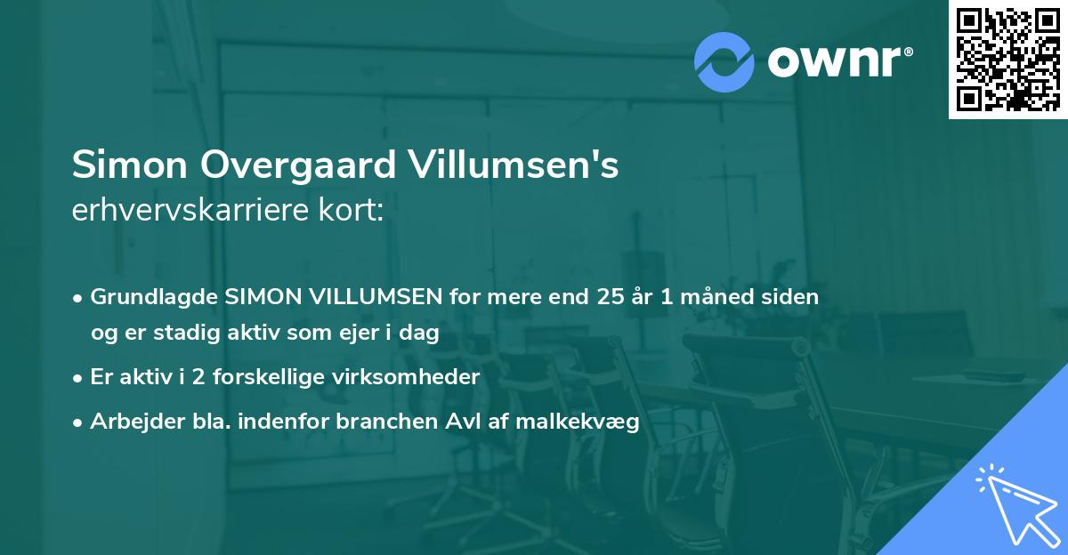 Simon Overgaard Villumsen's erhvervskarriere kort