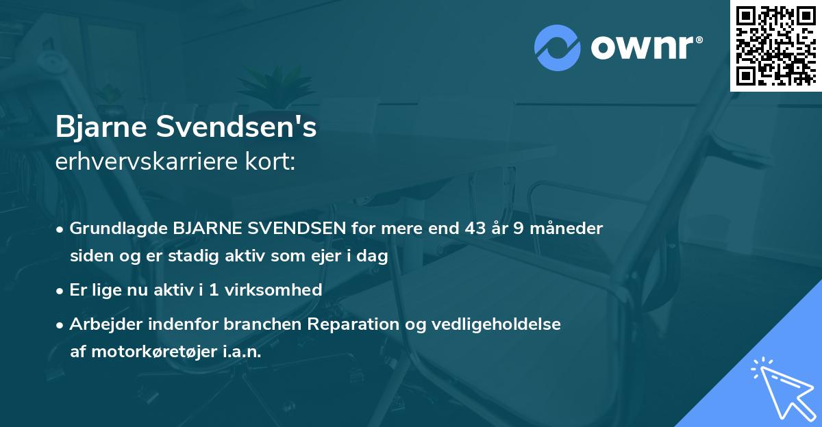 Bjarne Svendsen's erhvervskarriere kort
