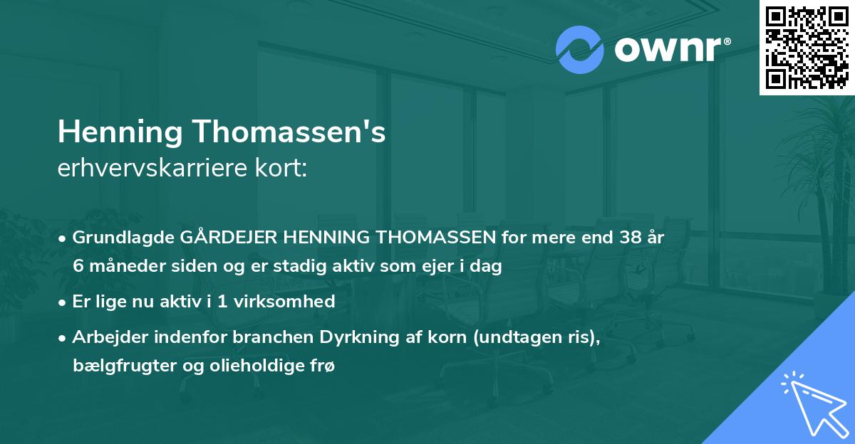 Henning Thomassen's erhvervskarriere kort