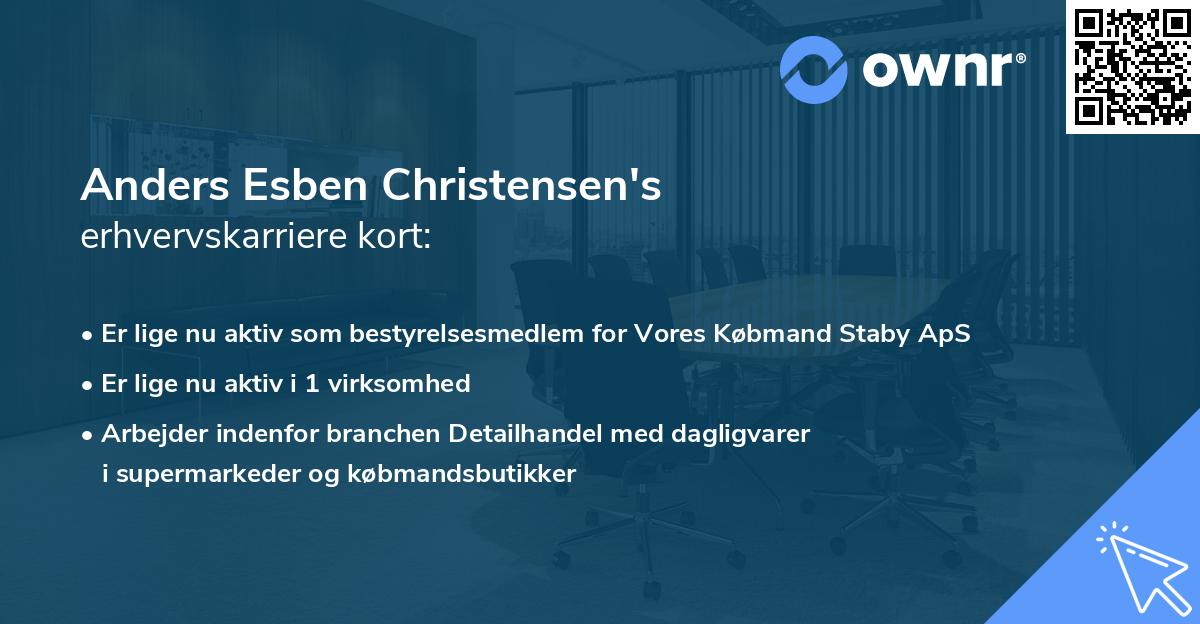 Anders Esben Christensen's erhvervskarriere kort