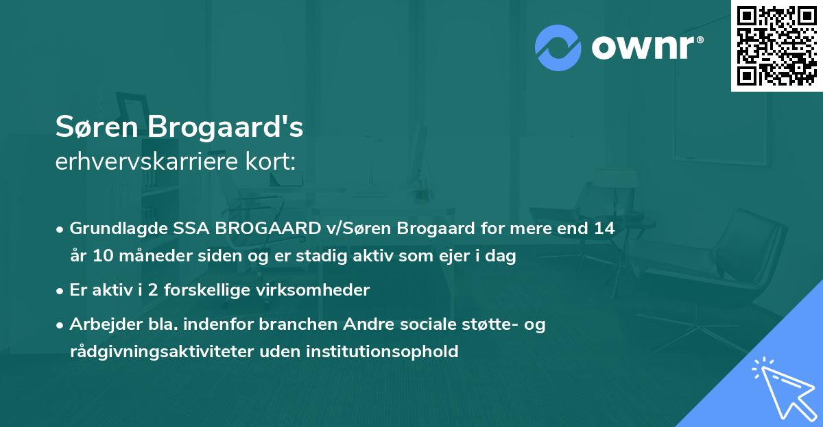 Søren Brogaard's erhvervskarriere kort