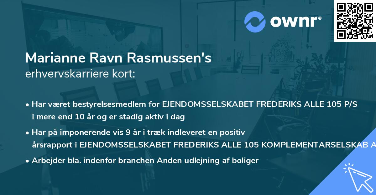 Marianne Ravn Rasmussen's erhvervskarriere kort