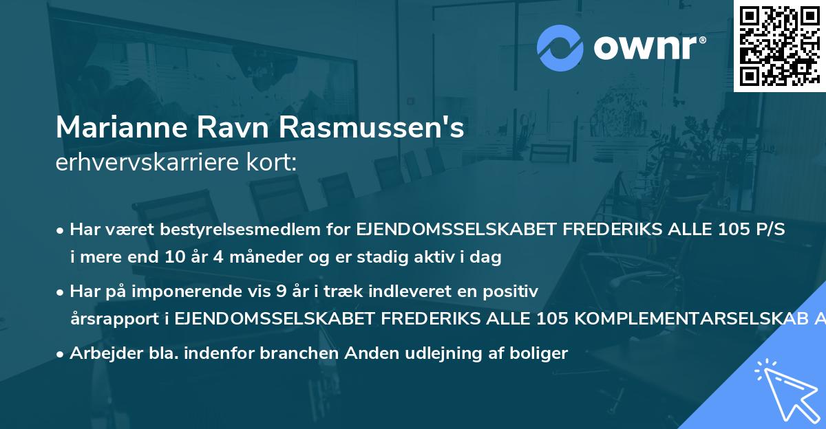 Marianne Ravn Rasmussen's erhvervskarriere kort