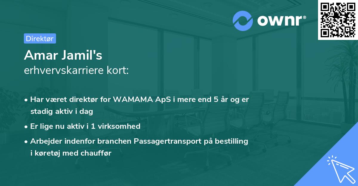 Amar Jamil's erhvervskarriere kort