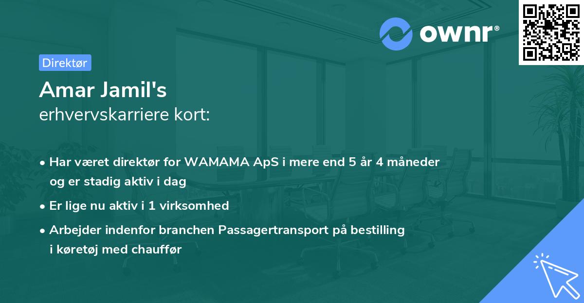 Amar Jamil's erhvervskarriere kort