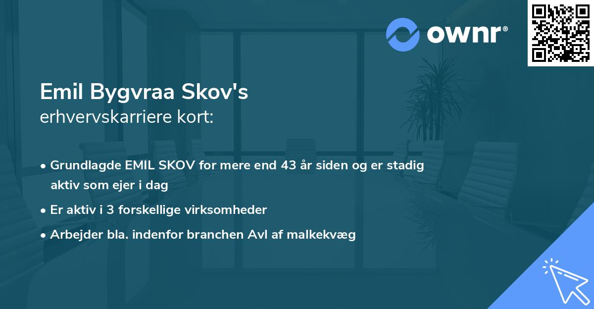Emil Bygvraa Skov's erhvervskarriere kort