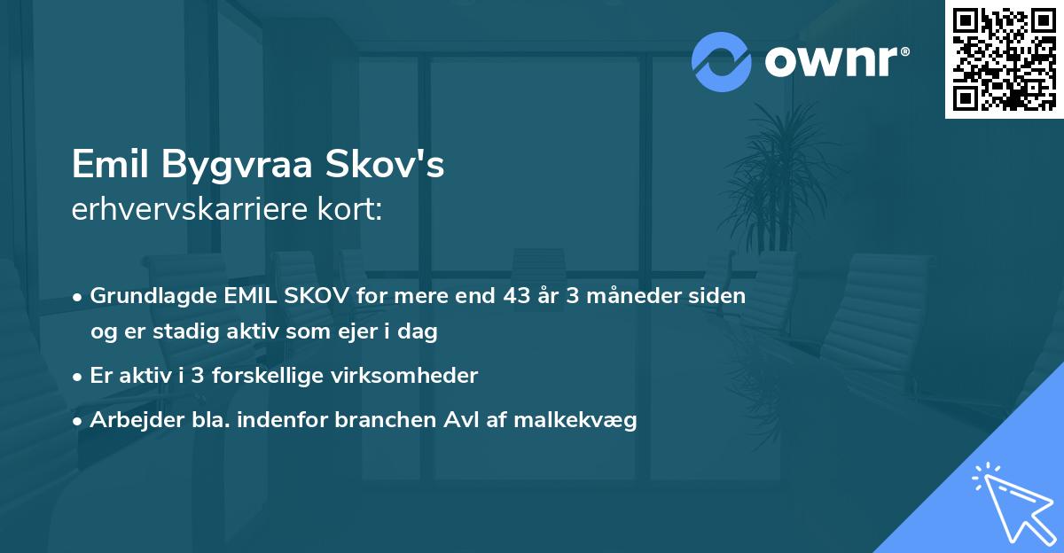 Emil Bygvraa Skov's erhvervskarriere kort