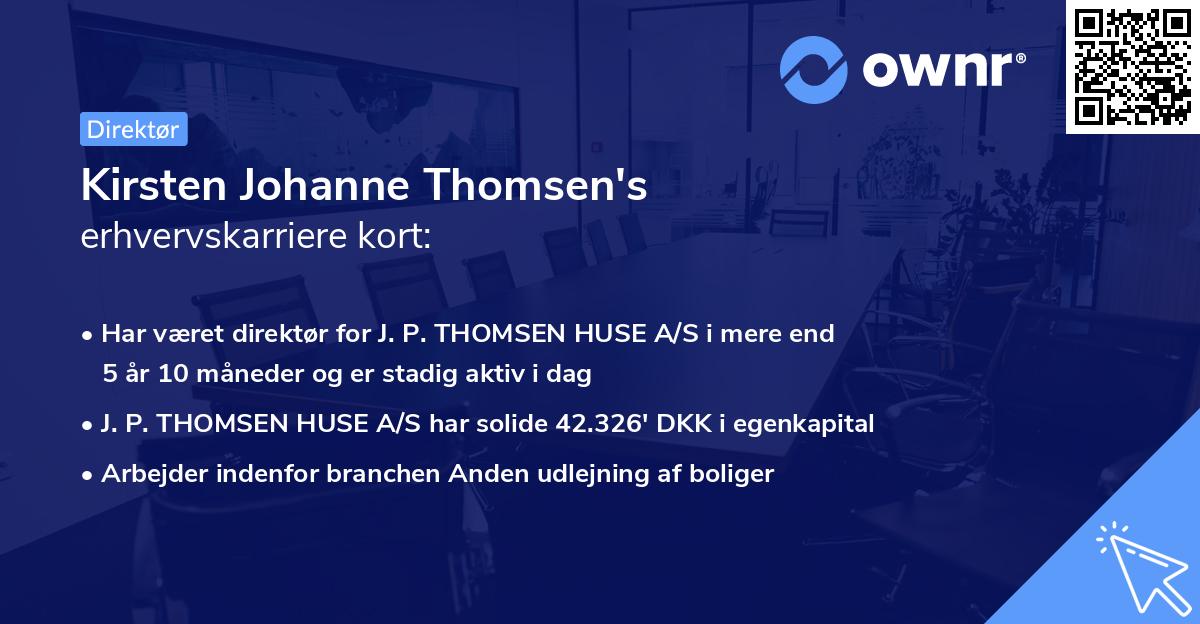 Kirsten Johanne Thomsen's erhvervskarriere kort