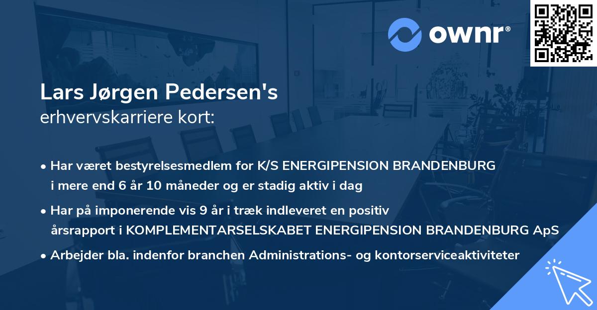 Lars Jørgen Pedersen's erhvervskarriere kort