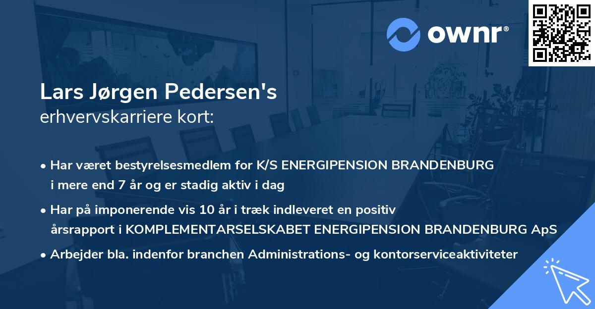 Lars Jørgen Pedersen's erhvervskarriere kort