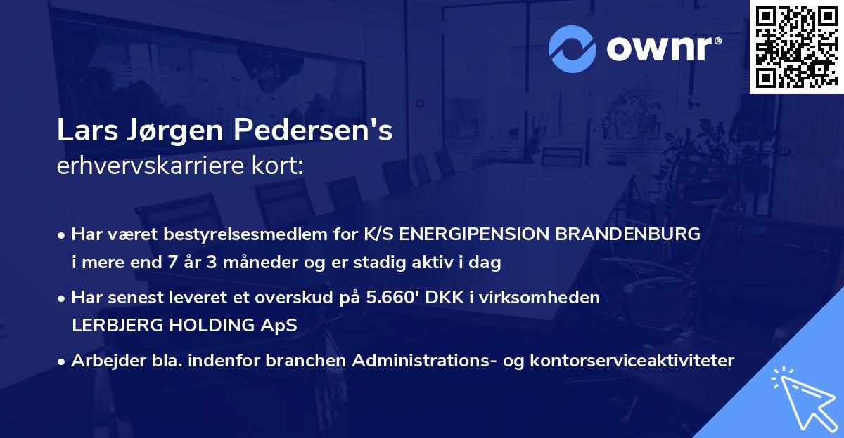 Lars Jørgen Pedersen's erhvervskarriere kort
