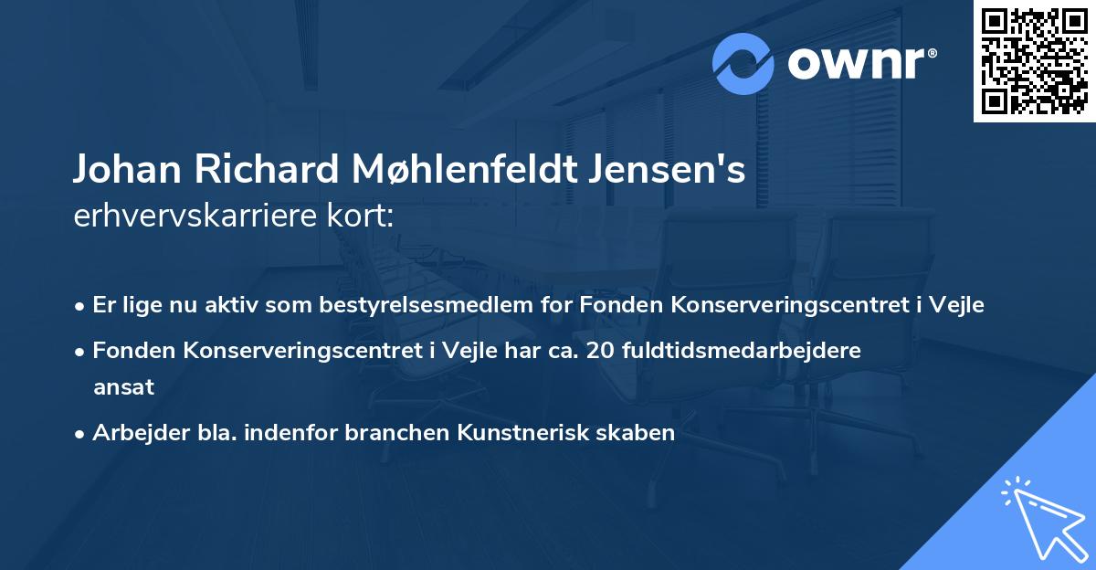 Johan Richard Møhlenfeldt Jensen's erhvervskarriere kort