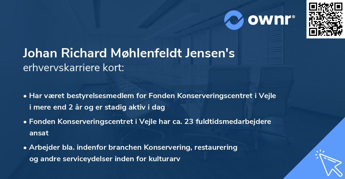Johan Richard Møhlenfeldt Jensen's erhvervskarriere kort