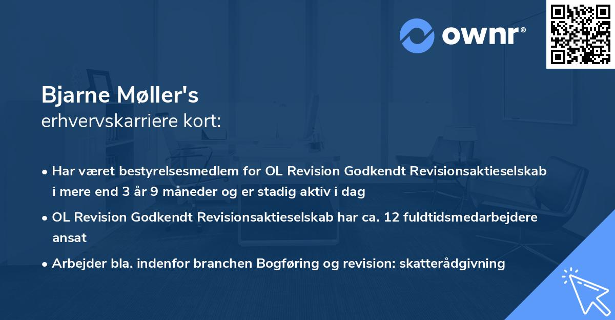 Bjarne Møller's erhvervskarriere kort