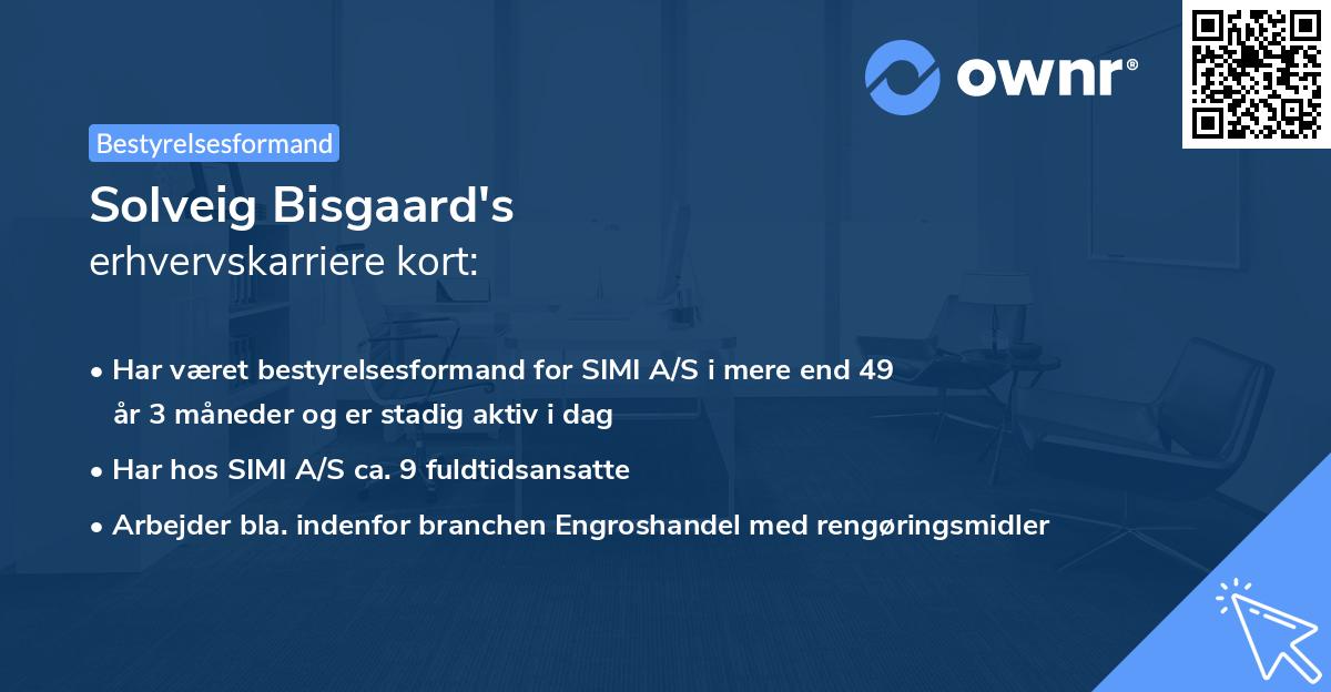 Solveig Bisgaard's erhvervskarriere kort