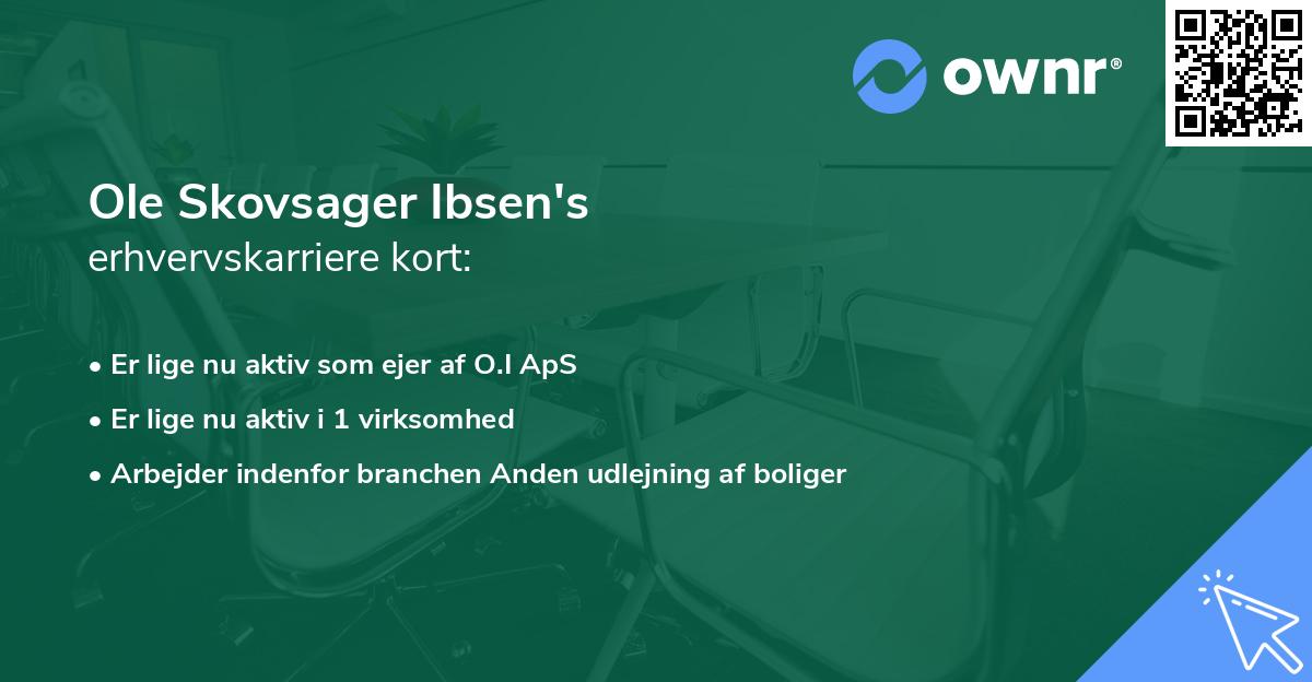 Ole Skovsager Ibsen's erhvervskarriere kort