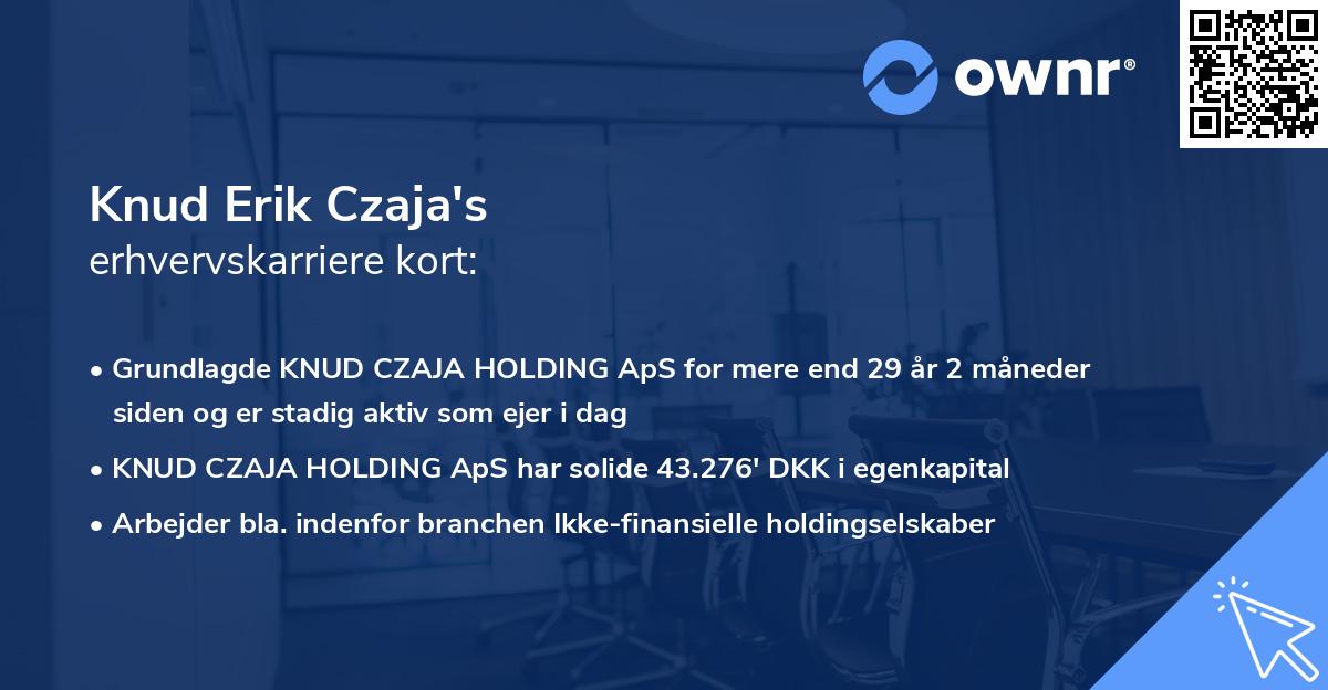 Knud Erik Czaja's erhvervskarriere kort