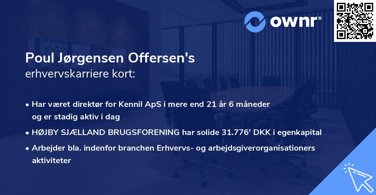 Poul Jørgensen Offersen's erhvervskarriere kort