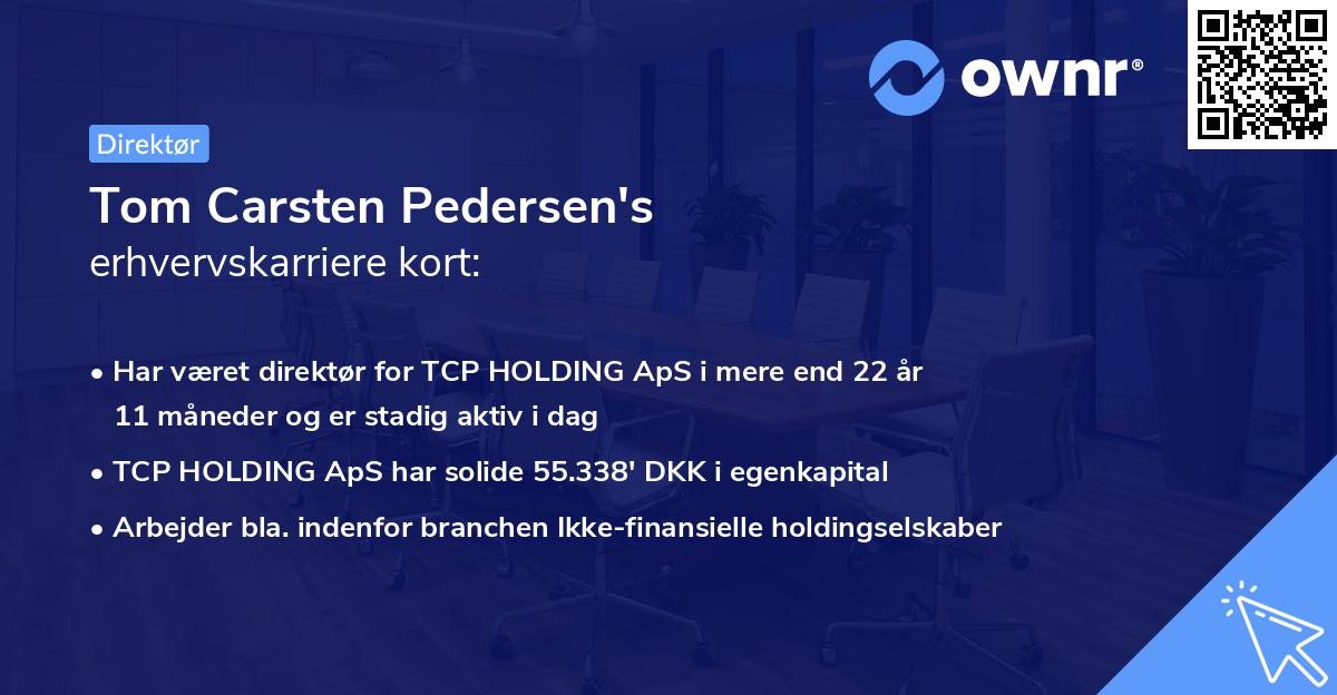 Tom Carsten Pedersen's erhvervskarriere kort