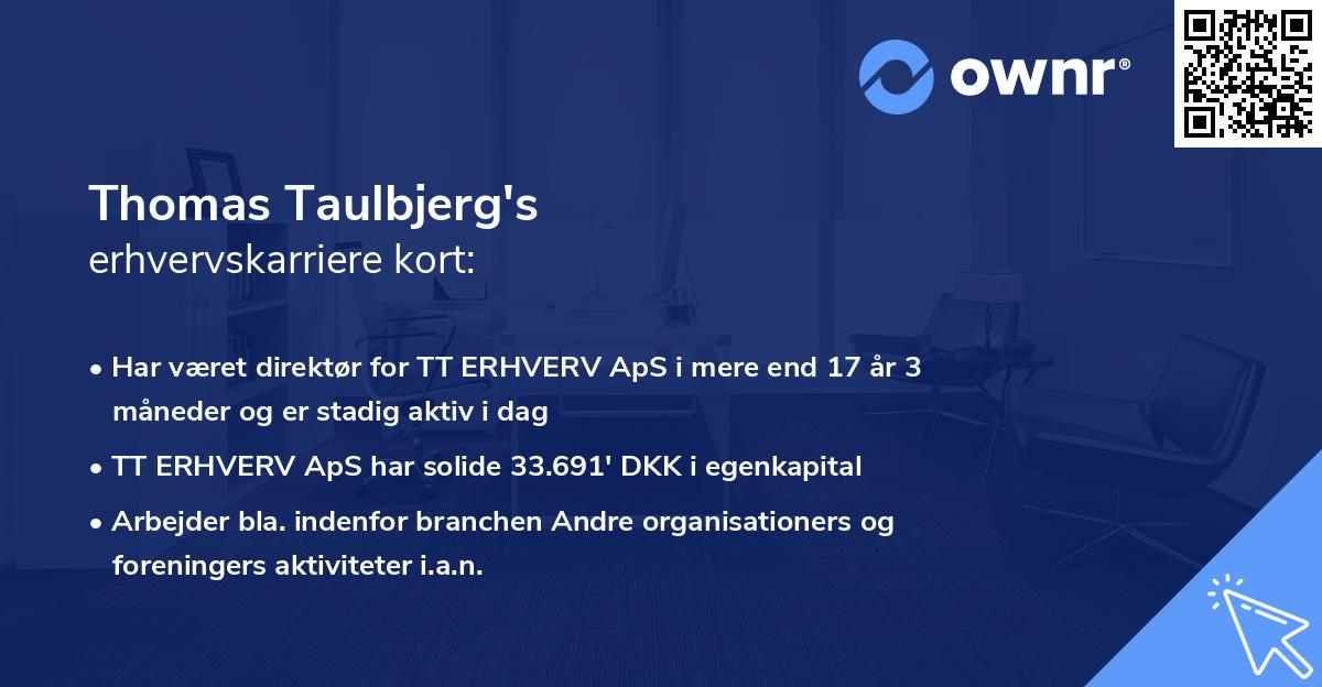Thomas Taulbjerg's erhvervskarriere kort